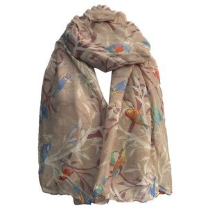 Joy Susan viscose multicolor bird oversized lightweight scarf